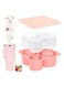 Cube Tray for Stanley Cup, Silicone Ice Cube Molds for Stanley 20oz 30oz 40oz Tumbler Cup, Ice Cube Trays with Lids for Chilling Drinks, Coffee, Pink