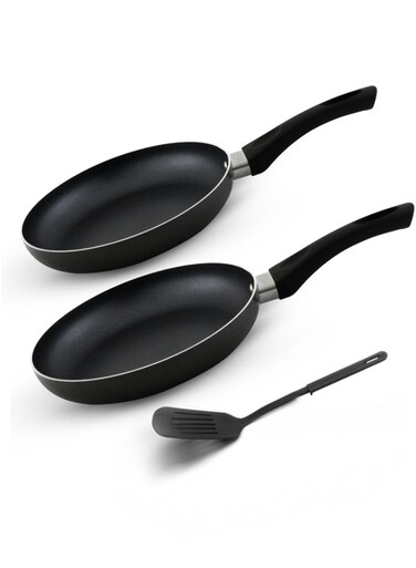 Nonstick Frypan Combo set(26cm &amp; 20cm) With Nylon Spatula, Quick Heating, 10X Tougher Coating, Corrosion Resistant, Safe Non-Stick Fry Pan Cooking Kitchen Easy Cooking - AFP 2620