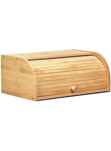 Home Bamboo Bread Box with Lid, Small Wooden Storage Basket for Bread, Pastries, Sweets &amp; More