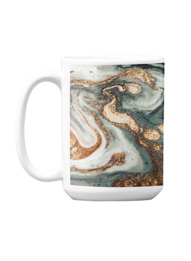 Premium Printed Ceramic Coffee Mug White/Grey 350ml