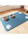 DK177 Pet Feeding Mat-Absorbent Pet Placemat for Food and Water Bowl, with Waterproof Rubber Backing, Quick Dry Water Dispenser Mat for Dog and Cat (12"x20", Blue)