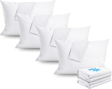 CRAFT Foamcraft Waterproof Pillow Protectors - Zippered Pillow Covers, 100% Waterproof Microfiber, Dust Mite Proof, Hotel Quality (2 Pack, 50 x 75cm)