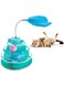BOROLA 4-Level Interactive Cat Toys, Cat Tower Track with 3 Balls &amp; Springs Feather, Self-Amusement Toy Kit for Cats, Multi-Way Play for Indoor Cats &amp; Kittens(Blue)