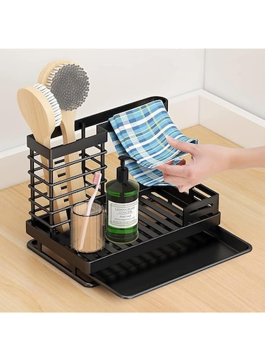 NALACAL Kitchen Sink Caddy, Kitchen Sink Organizer Caddy, Sponge Holder Kitchen Sink Caddy with Drain Tray Pan, Kitchen Sponge Brush Holder Storage Kitchen Organization and Storage, Home Essentials