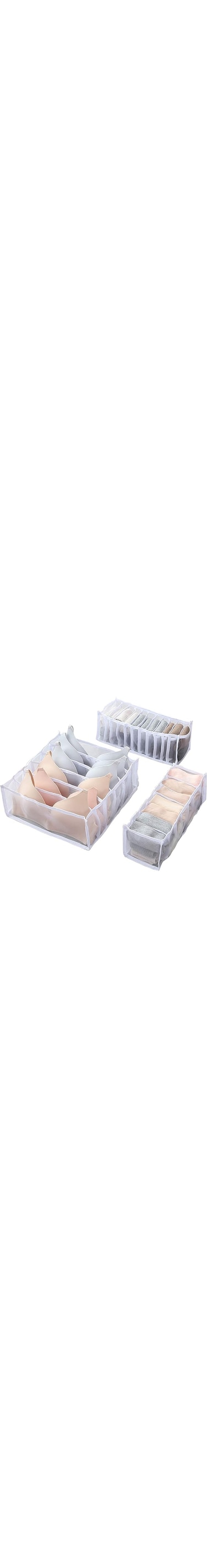 Tycom Foldable Storage Boxes Bra Underwear Closet Organizer Foldable Container Case Drawer Divider for Necktie Bra Sock Underwear Organizer Home Closet Organizer Boxes Storage(3PCS White)