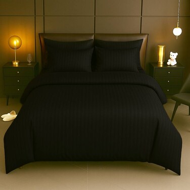 طقم غطاء لحاف مكون من 4 قطع - مقاس فردي، يتضمن غطاء لحاف واحد (150 × 200 سم)، وملاءة سرير واحدة (120 × 200 + 20 سم) و2 كيس وسادة (53 × 75 سم)