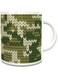 Impress Ceramic Coffee Mug with Knitted Military Camouflage Design (White)