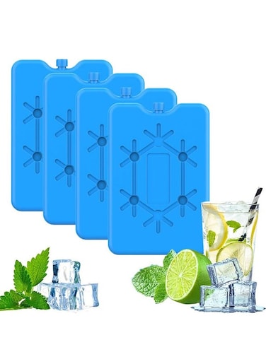 4PCS Ice Packs for Lunch Box,Reusable Ultra Thin Freezer Packs Long Lasting for Coolers to Keep Food Fresh and Drinks Chill Lightweight Easy Carrying Cooler Bag for Work Picnic or Camping