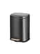 13L Stainless Steel Pedal Trash Can &acirc;&euro;&ldquo; Brushed Finish with Soft-Close Lid Black