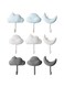 Tazweeq 9pcs Creative Cloud Key Hooks for Wall, Moon &amp; Cloud Shape Adhesive Hooks, Powerful Command Hooks for Bedroom, Bathroom, Kitchen, Entryway, Door, Easy to Install and Strong Holding Capacity