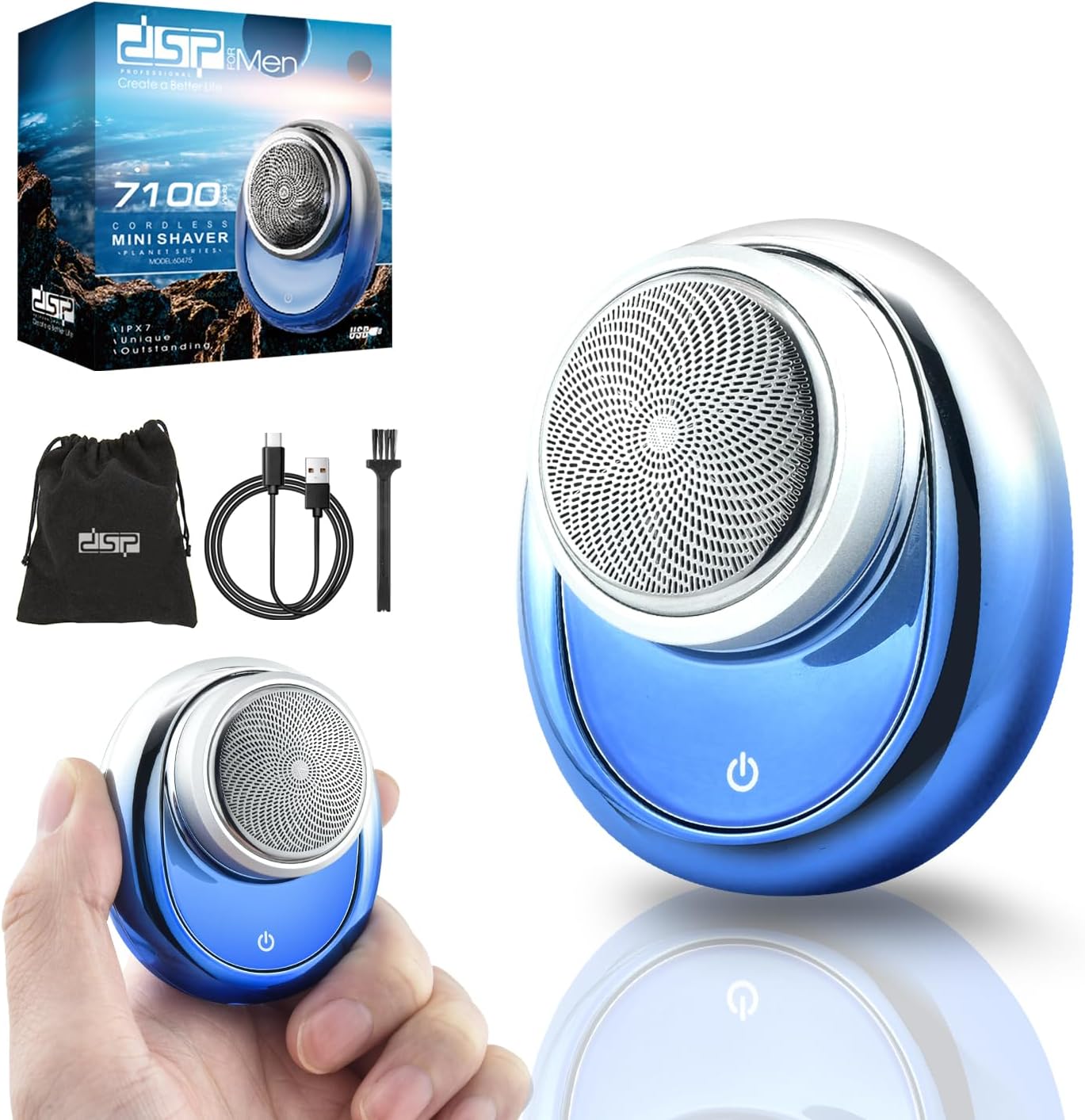 Buy DSP Compact Men's Electric Razor - Mini Portable Shaver for Travel ...