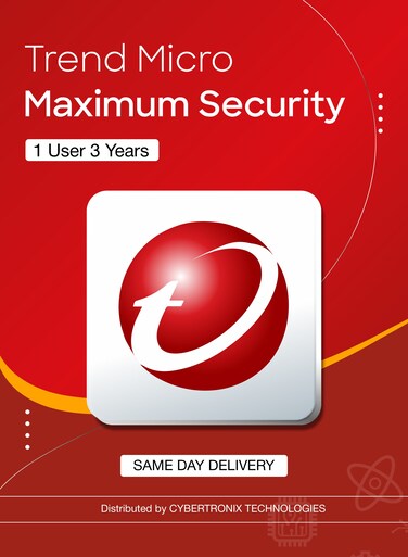 Trend Micro Maximum Security   1 User 3 Years   Digital License   Same-Day Delivery