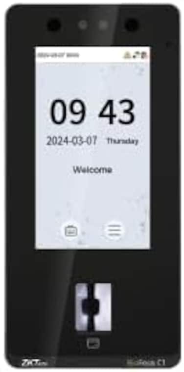 ZKTeco BioFace C1 Multi-Biometric Access Control Terminal-Dual Facial Recognition &amp; In-Glass Fingerprint-SIP Video Intercom-IP65 Waterproof