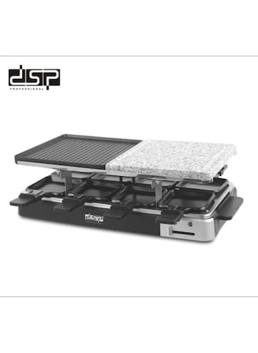 DSP Raclette Grill &ndash; Double-Sided Aluminum &amp; Marble Plate - KB1084U