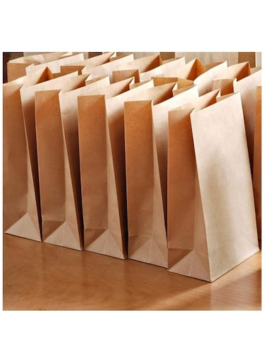 50 Pcs Brown Paper Lunch Bag Sandwich Kraft Paper Bags Strong &amp; Durable:18x11x32cm, Paper Food Bags, Paper Lunch Bags, Kraft Paper, Sweet Bags Without Handles for Wedding Birthday Party