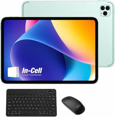 Modio M93 Tablet 11 Inch, 12GB RAM, 512GB Storage, Android 15, 10000mAh Battery, In-Cell HD Display, Dual SIM WiFi with Keyboard &amp; Mouse &ndash; Green