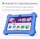 Modio M70 Tablet 7 Inch HD Display, Android 10.1, 4GB RAM 128GB Storage, Dual Camera, 3000mAh Battery, 5G WiFi, Shockproof EVA Case with Stand (Blue)