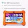 Modio M70 Tablet 7 Inch HD Display, Android 10.1, 4GB RAM 128GB Storage, Dual Camera, 3000mAh Battery, 5G WiFi, Shockproof EVA Case with Stand (Orange)