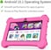 Modio M70 Tablet 7 Inch HD Display, Android 10.1, 4GB RAM 128GB Storage, Dual Camera, 3000mAh Battery, 5G WiFi, Shockproof EVA Case with Stand (Pink)
