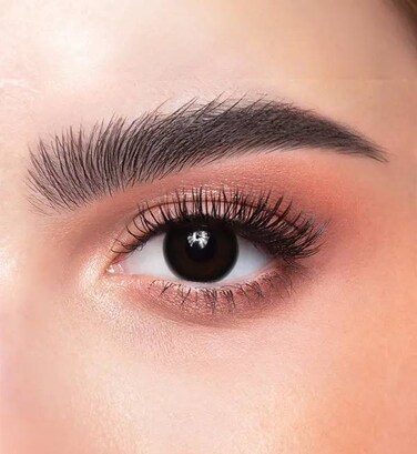 Dahab Natural Black 2Pack (0.00) 9 Months Disposable Contact Lenses, Colored Contact Lenses, Cosmetic Contact Lenses, Black Contact Lenses