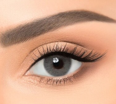 نيو لنس لامور، للاستخدام لمدة 6 اشهر، عدسات لاصقة ملونة، عدسات لاصقة تجميلية، عدسات لاصقة رمادية، عبوة من عدستين، القياس (0.00)