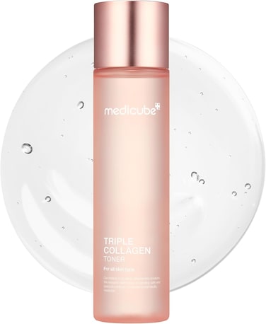 Medicube Triple Collagen Toner - Hydrolyzed, Atelo, &amp; Soluble Collagen for Deep Hydration &amp; Plump Skin - Fast-Absorbing Formula for All-Day Suppleness, Korean Skincare (4.73 fl.oz.)