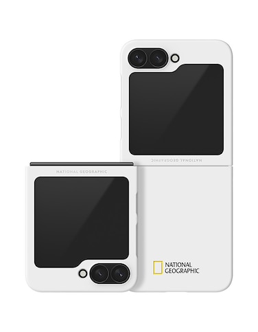 National Geographic Slim Fit Case V3 (Galaxy Z Flip Series) Galaxy Z Flip 6 Small Logo - White