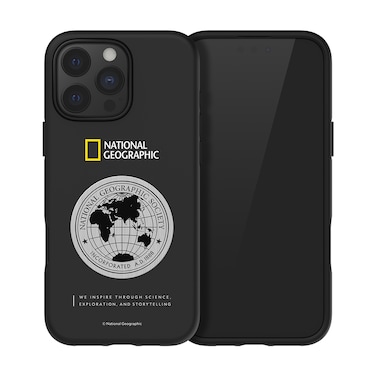 National Geographic Metal Deco Hard Shell Case iPhone 16 Pro Max - Black