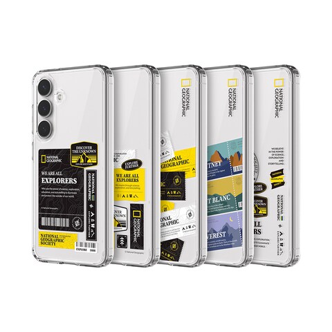 National Geographic Crystal Clear Wappen Case V2 Galaxy S25 Ultra - Black Topo Logo