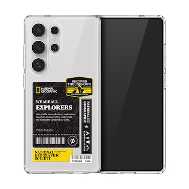 National Geographic Crystal Clear Wappen Case V2 Galaxy S25 Ultra - Black Topo Logo