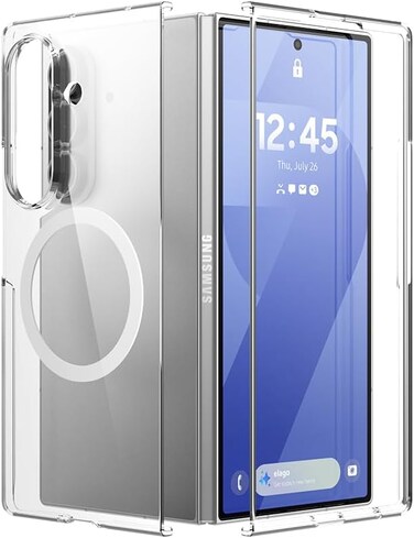elago Magnetic Clear designed for Galaxy Z Fold 7 case cover (2025), Hard PC, Crystal Clear, Shockproof Bumper, Full Body Protection compatible with MagSafe - Transparent