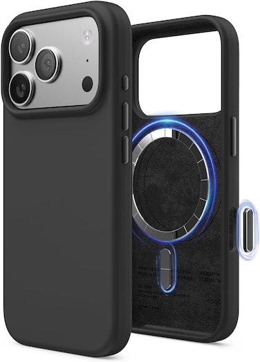elago Magnetic Liquid Silicone compatible with iPhone 17 Pro case cover [Camera Control Button Cover] compatible with MagSafe Shockproof - Black