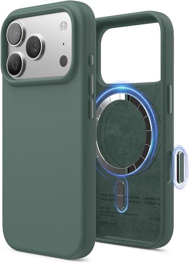 elago Magnetic Liquid Silicone compatible with iPhone 17 Pro case cover [Camera Control Button Cover] compatible with MagSafe Shockproof - Midnight Green