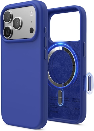elago Magnetic Liquid Silicone compatible with iPhone 17 Pro case cover [Camera Control Button Cover] compatible with MagSafe Shockproof - Cobalt Blue