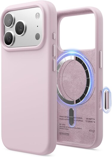 elago Magnetic Liquid Silicone compatible with iPhone 17 Pro case cover [Camera Control Button Cover] compatible with MagSafe Shockproof - Light lilac