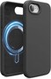 elago Magnetic Liquid Silicone for iPhone 16E case cover compatible with MagSafe Shockproof - Black