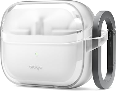 elago EDC Hang compatible with Samsung Galaxy Buds3 case and Galaxy Buds 3 Pro case cover with carabiner - Matte Clear