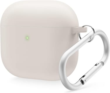 elago Liquid Hybrid Hang compatible with AirPods 4 case cover (2024) with Carabiner - Stone