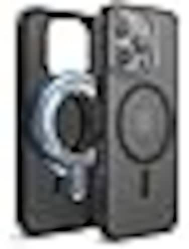 elago Magnetic Hybrid for iPhone 16 PRO compatible with MagSafe case cover - Soft Feeling Matte Dark Gray Black (Translucent)