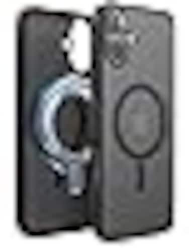 elago Magnetic Hybrid for iPhone 16 Plus compatible with MagSafe case cover - Soft Feeling Matte Dark Gray Black (Translucent)