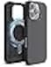 elago Magnetic Leather case for iPhone 16 PRO Compatible with MagSafe, Vegan Leather, Shockproof, Water-Resistant - Black