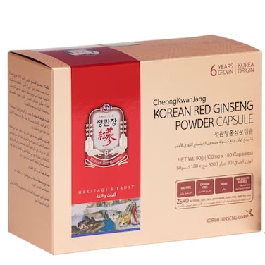 Ckj Korean Red Ginseng Powder 500 Mg Caps 180S