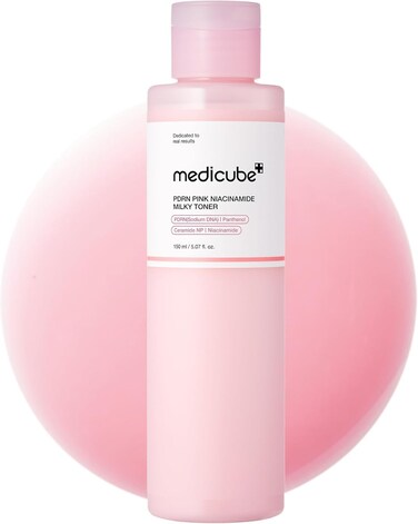 Medicube PDRN Pink Niacinamide Milky Toner for Hydrating, Moisturizing, Soothing, Ceramide, Peptide, Glass Glow Skin, Korean Skincare   150ml 5.07 fl. Oz.
