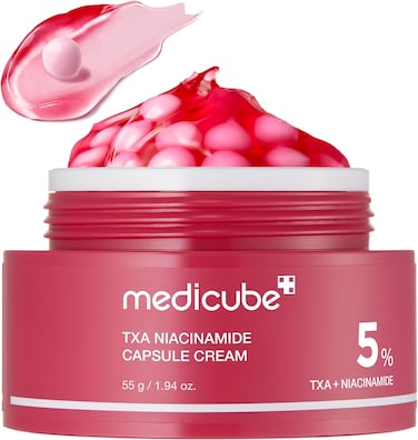 Medicube TXA+Niacinamide Capsule Cream   Dual Radiance Moisturizer, Ideal for Use After Spot Care   For Uneven Skin Tone, Texture &amp; Hydration   99% Pure Tranexamic Acid   Korean Skincare   1.94oz
