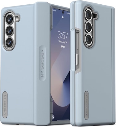 VRS Design Terra Guard Modern for Samsung Galaxy Z Fold 6 case cover (2024) with [Hinge Protection] - Cotton Blue