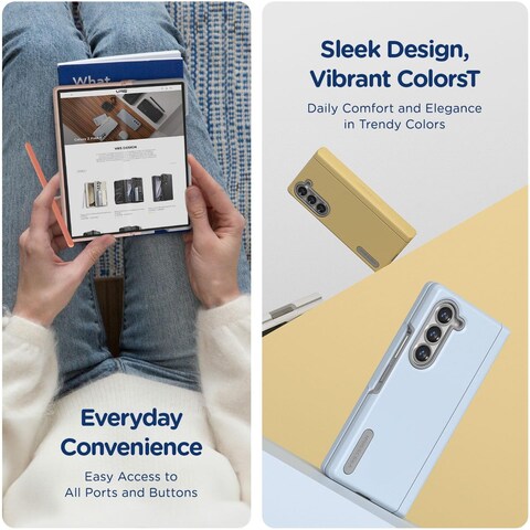 VRS Design Terra Guard Modern for Samsung Galaxy Z Fold 6 case cover (2024) with [Hinge Protection] - Lemonade
