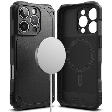 Ringke - iPhone 16 Pro Max Case Cover Rugged Gear Magnetic Series Back Phone Cover- Black