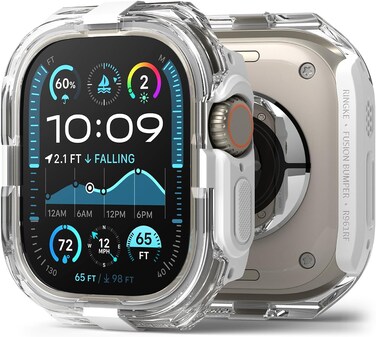 Ringke - Apple Watch Ultra 2 / 1 Case, Frame Bumper Protection Double Layered PC TPU Transparent Color Lightweight Cover for Watch Case
- White