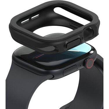 Ringke - Air Sports For Apple Watch 10 42mm Case Thin Soft Flexible Rugged TPU Raised Bezel Frame Cover - Black