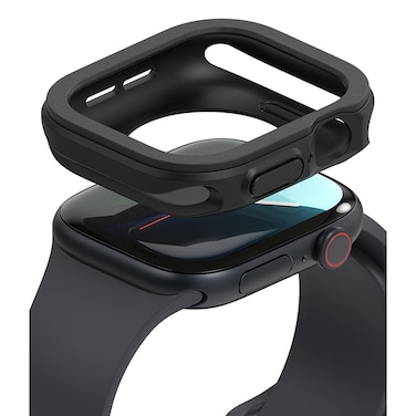 Ringke - Air Sports For Apple Watch 10 46mm Case Thin Soft Flexible Rugged TPU Raised Bezel Frame  Cover - Black